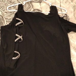 Black dress with diamond cross